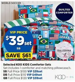 Spotlight Selected KOO KIDS Comforter Sets offer