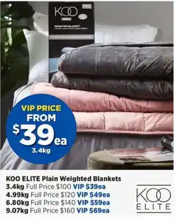 Spotlight KOO ELITE Plain Weighted Blankets offer