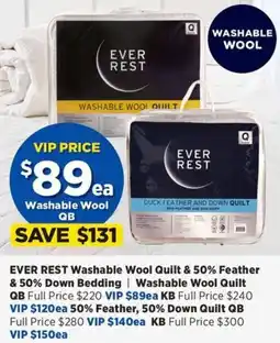 Spotlight EVER REST Washable Wool Quilt offer
