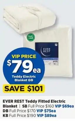 Spotlight EVER REST Teddy Fitted Electric Blanket offer