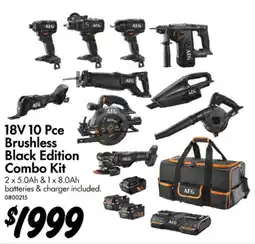 Bunnings 18V 10 Pce Brushless Black Edition Combo Kit offer