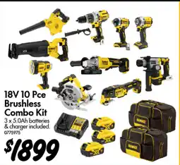 Bunnings 18V 10 Pce Brushless Combo Kit offer