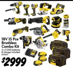 Bunnings 18V 15 Pce Brushless Combo Kit offer