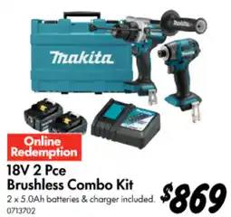 Bunnings 18V 2 Pce Brushless Combo Kit offer