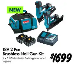Bunnings 18V 2 Pce Brushless Nail Gun Kit offer