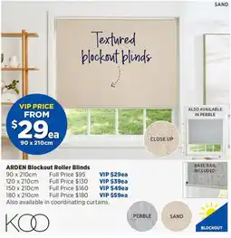 Spotlight Arden blockout roller blinds offer