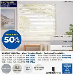 Spotlight Windowshade faux wood venetian blinds offer