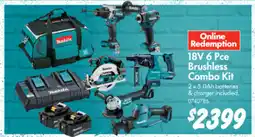 Bunnings 18V 6 Pce Brushless Combo Kit offer