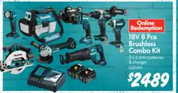 Bunnings 18V 8 Pce Brushless Combo Kit offer