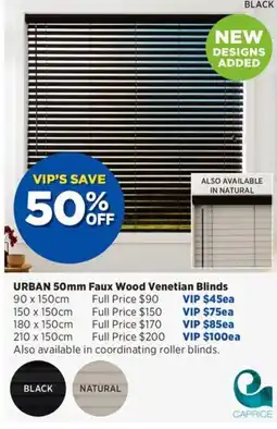 Spotlight Urban 50mm faux wood venetian blinds offer