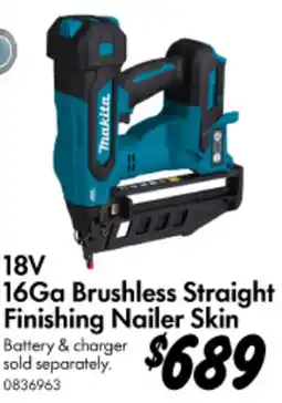 Bunnings 18V 16Ga Brushless Straight Finishing Nailer Skin offer