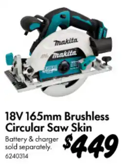Bunnings 18V 165mm Brushless Circular Saw Skin offer