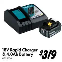 Bunnings 18V Rapid Charger & 4.0Ah Battery offer
