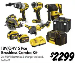 Bunnings 18V/54V 5 Pce Brushless Combo Kit offer