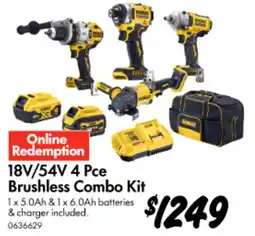 Bunnings 18V/54V 4 Pce Brushless Combo Kit offer