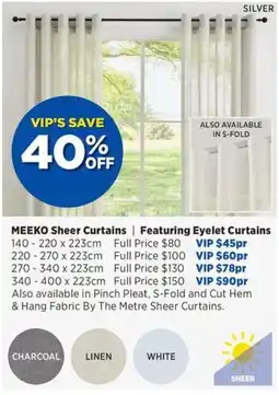 Spotlight Meeko sheer curtains featuring eyelet curtains offer