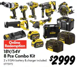 Bunnings 18V/54V 8 Pce Combo Kit offer