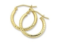 Bevilles Jewellery 9ct Yellow Gold Silver Infused Hoop Earrings offer