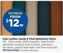 Spotlight Faux Leather Suede & Vinyl Upholstery Fabric offer