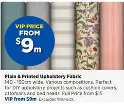 Spotlight Plain & Printed Upholstery Fabric offer