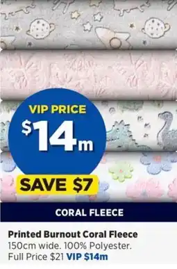 Spotlight Printed Burnout Coral Fleece offer