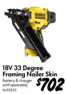 Bunnings 18V 33 Degree Framing Nailer Skin offer