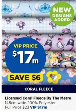 Spotlight Licensed Coral Fleece By The Metre offer