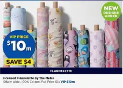 Spotlight Licensed Flannelette By The Metre offer