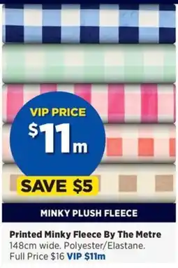 Spotlight Printed Minky Fleece By The Metre offer