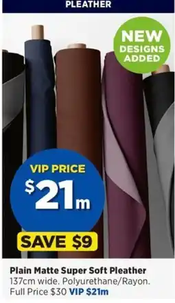 Spotlight Plain Matte Super Soft Pleather offer