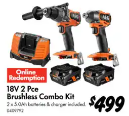 Bunnings 18V 2 Pce Brushless Combo Kit offer
