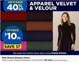 Spotlight Plain Stretch Elastane Velour offer