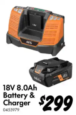 Bunnings 18V 8.0Ah Battery & Charger offer