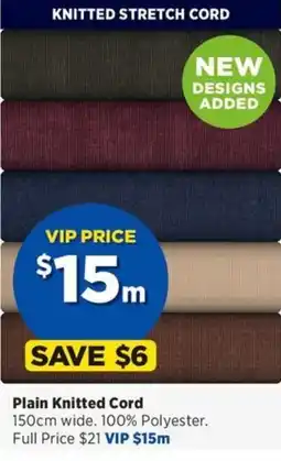 Spotlight Plain Knitted Cord offer