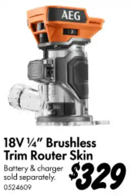 Bunnings 18V 1/4" Brushless Trim Router Skin offer
