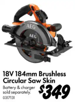 Bunnings 18V 184mm Brushless Circular Saw Skin offer