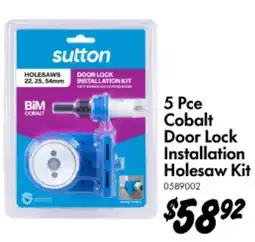 Bunnings 5 Pce Cobalt Door Lock Installation Holesaw Kit offer
