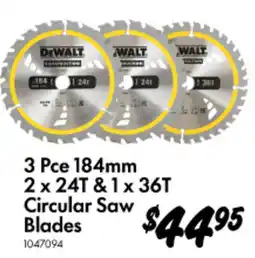 Bunnings 3 Pce 2 x 24T & 1 x 36T Circular Saw Blades offer