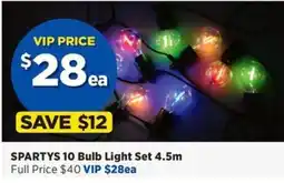 Spotlight Spartys 10 bulb light set offer