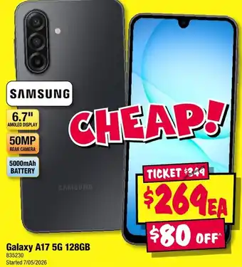 JB Hi-Fi Galaxy A17 5G 128GB offer
