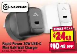 JB Hi-Fi Rapid Power 30W USB-C Mini GaN Wall Charger offer