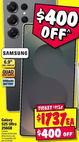 JB Hi-Fi Galaxy S25 Ultra 256GB offer