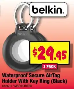 JB Hi-Fi Waterproof Secure AirTag Holder With Key Ring (Black) offer