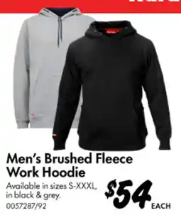 Bunnings Men's Brushed Fleece Work Hoodie offer