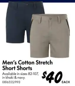 Bunnings Men's Cotton Stretch Short Shorts offer