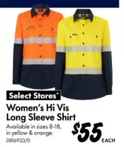 Bunnings Women's Hi Vis Long Sleeve Shirt offer
