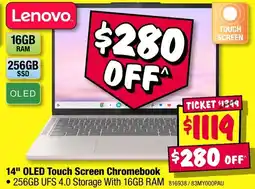 JB Hi-Fi 14" OLED Touch Screen Chromebook offer
