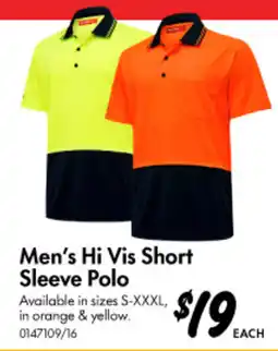 Bunnings Men's Hi Vis Short Sleeve Polo offer