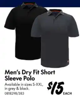 Bunnings Men's Dry Fit Short Sleeve Polo offer