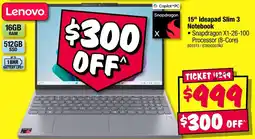 JB Hi-Fi 15" Ideapad Slim 3 Notebook offer